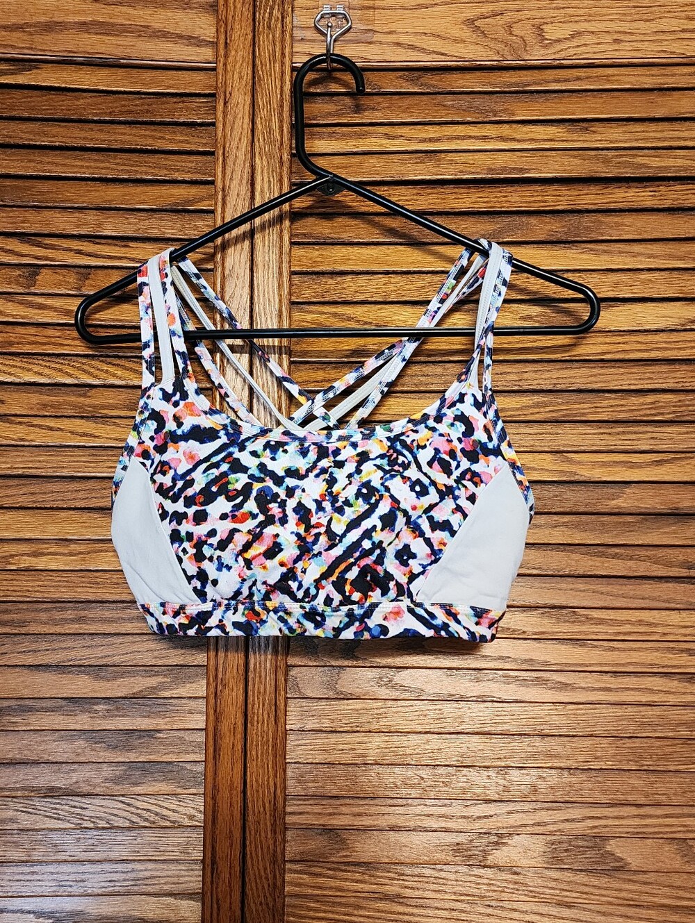 Athleta Womans Sports Bra Multicolor Size Medium